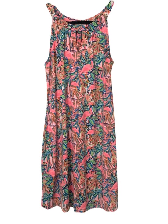 Lilly Pulitzer Dresses & Skirts - Lulu-B Women’s Medium Tropical Flamingo Floral Print Halter Sleeveless Dress